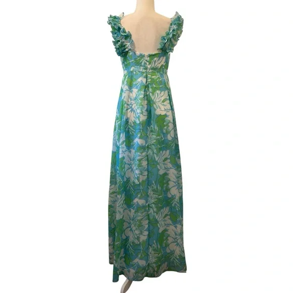 EUC Lilly Pulitzer Chiffon Maxi Ruffle Empire Waist Size 6 - Picture 12 of 16